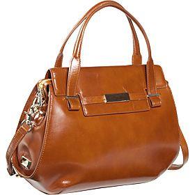 Botkier(ボトキエ)/Nicola Wooden Plaque Flap Satchel/(Cognac)/(1213814-H)/Designer Handbags