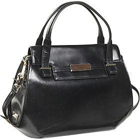 Botkier(ボトキエ)/Nicola Wooden Plaque Flap Satchel/(Noir)/(1213814-H)/Designer Handbags