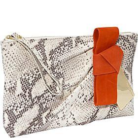 Vince Camuto(ヴィンス カムート)/Dlyan 2 Exotic Bow Zip Top Clutch/(Natural Snake)/(VIN1074)/Handbags