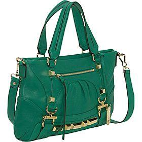 Vince Camuto(ヴィンス カムート)/Yasmin 2 Shark Nappa Oversized Stud Satchel/(JADE)/(VIN1046)/Double Handles