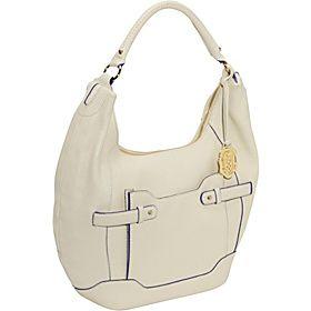 Vince Camuto(ヴィンス カムート)/George Pebble Leather Contrast Edge Hobo/(BONE/COBALT)/(VIN1031)/Hobos